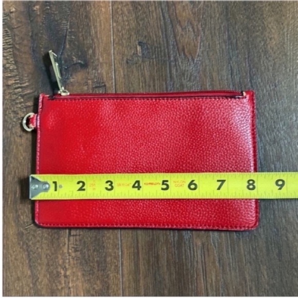 Burberry Bag Wristlet Pouch Vintage Red Leather
